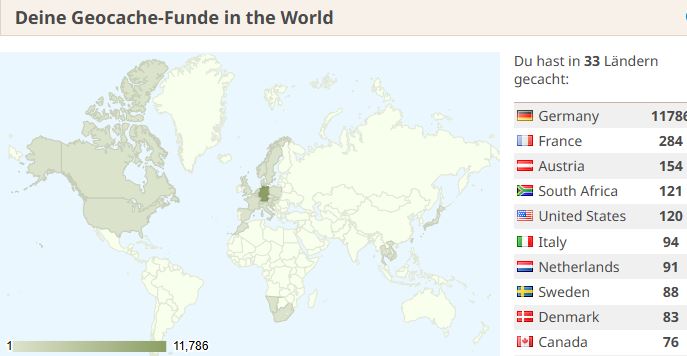 Wo ich schon &uuml;berall auf der Welt gecacht habe