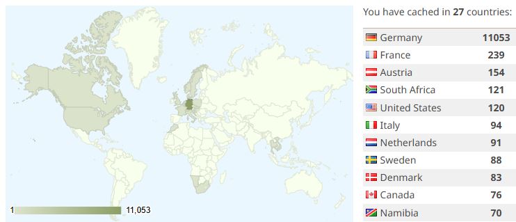 Wo ich schon überall auf der Welt gecacht habe